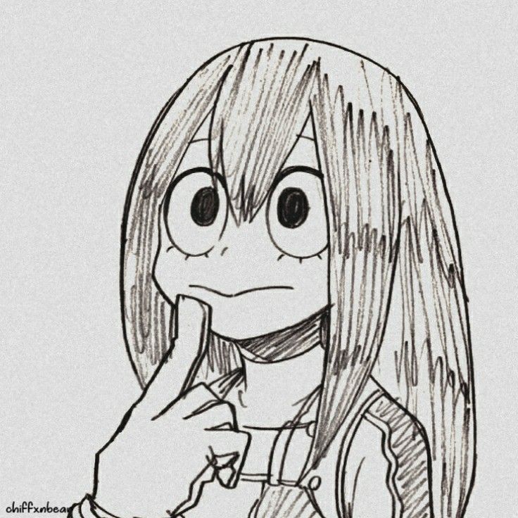 a drawing of a girl with long hair holding her hand to her face and looking at the camera