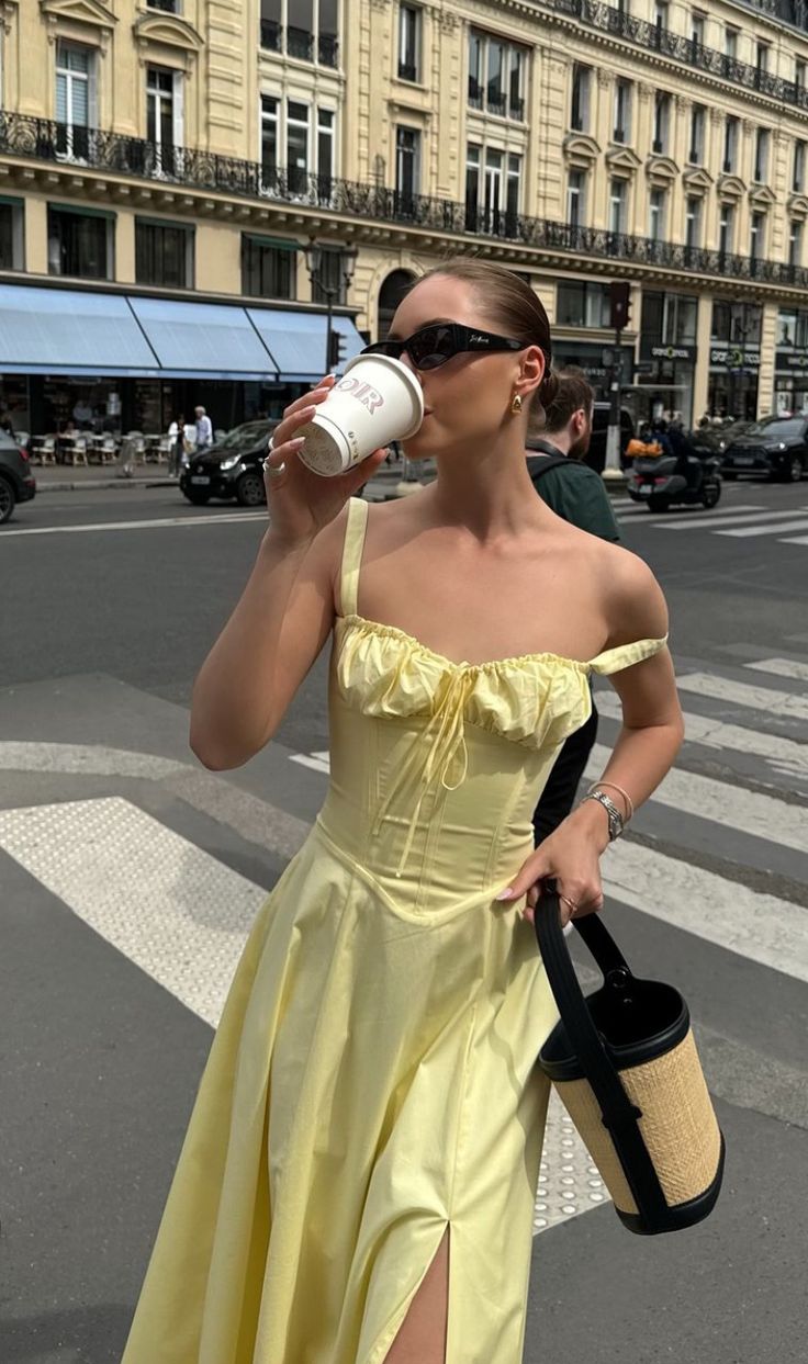 Lemon Girl Aesthetic, Italy Travel Outfit, My Better Half, Trip Outfits, Yellow Aesthetic, Lemon Drop, Pastel Yellow, European Summer, First Girl