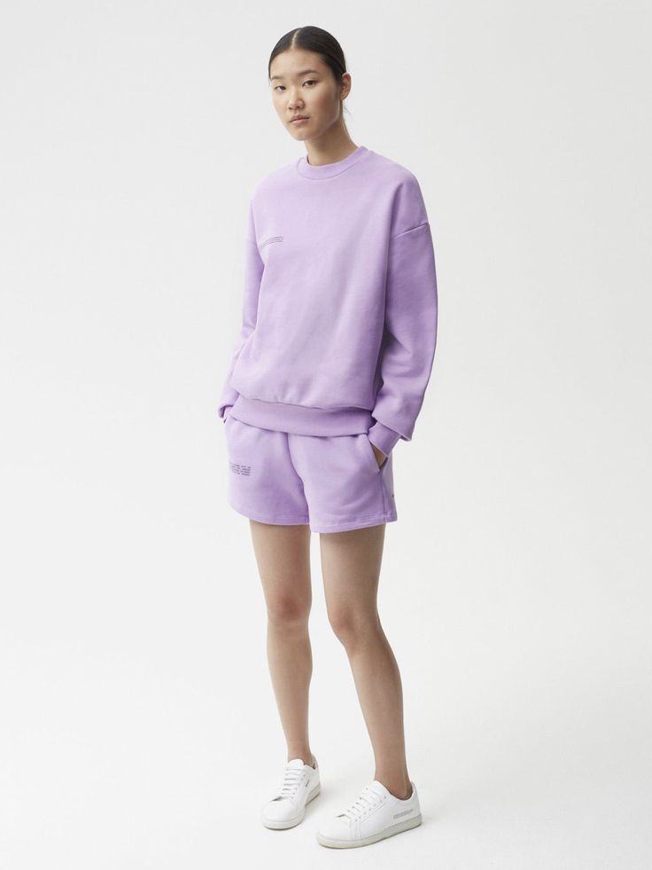 365 Signature Sweatshirt - Orchid Purple - Pangaia Orchid Purple Color, Aloe Vera Oil, Purple Outfit, Eco Clothing, The Orchid, Water System, Orchid Purple, Purple Outfits, Organic Linens