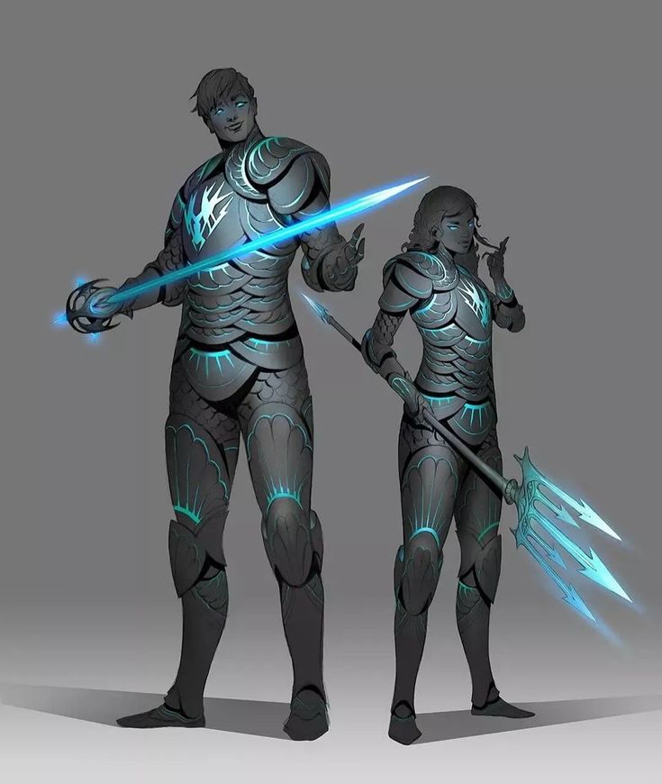 an image of two futuristic men holding swords