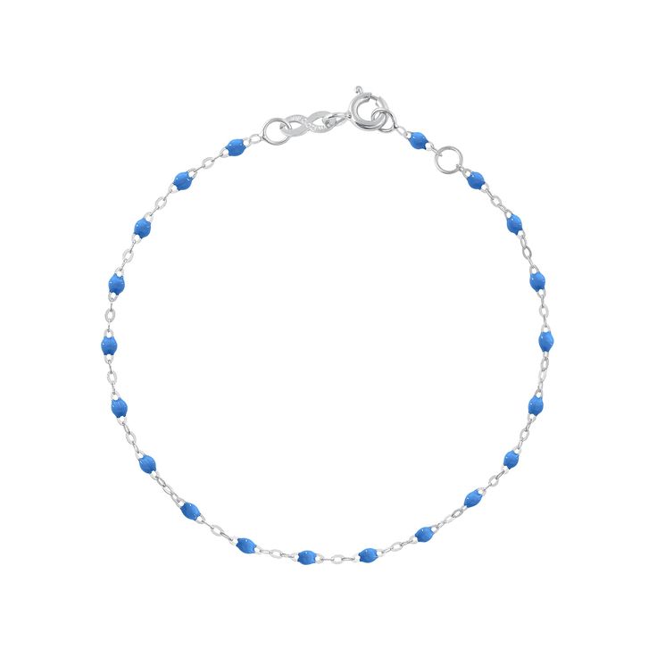 Gigi Clozeau - Classic Gigi Blue bracelet, White Gold, 6.7 Luxury Blue Round Bead Bracelets, Elegant Blue Evil Eye Bracelet, Minimalist Blue Hypoallergenic Bracelets, Minimalist Blue Jubilee Bracelet, Blue Minimalist Jubilee Bracelet, Minimalist Blue Bracelet Jewelry, Luxury Blue Bracelet Strap Jewelry, Luxury Blue Bracelet Jewelry, Luxury Blue Jewelry With Bracelet Strap