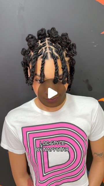 Short Locs Low Bun, Women’s Short Loc Styles, Half Up Half Down Pineapple Locs, Curly Loc Hairstyles For Black Women, Half Up And Half Down Loc Styles, Hair Styles With Dreads Locs, Medium Loc Updo Styles, Short Loc Bun Styles, Easy Dread Styles Women