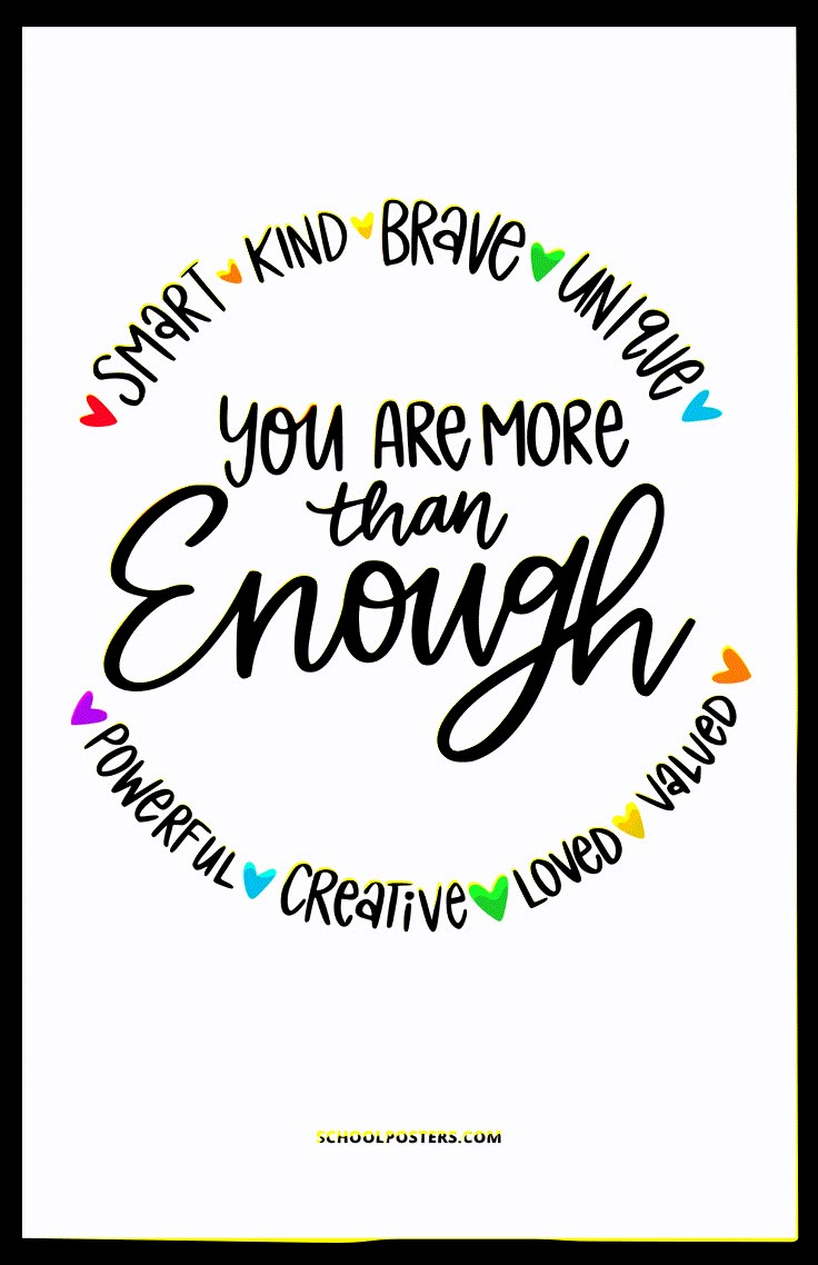 the words you are more than enough on a white background