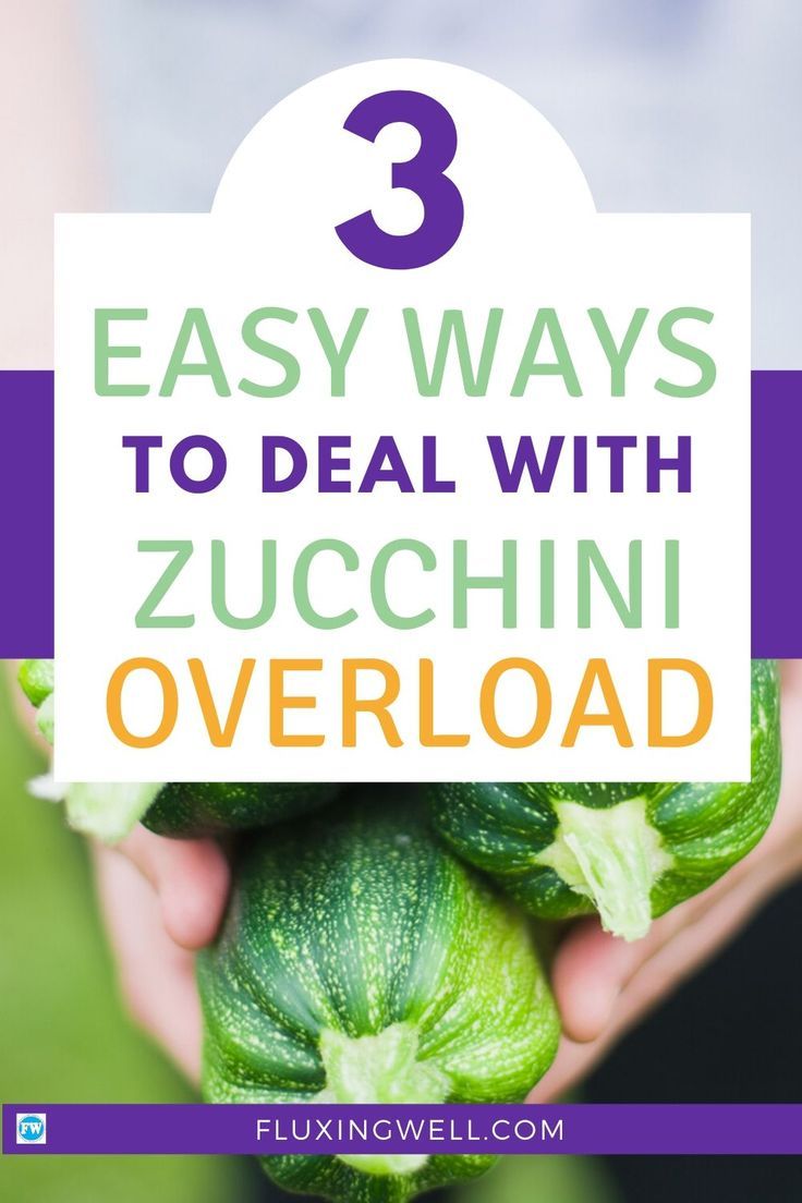 someone holding zucchini in their hands with the text 3 easy ways to deal with zucchini overload