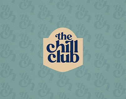 the chill club logo on a blue and green background with small white letters that spell out the word