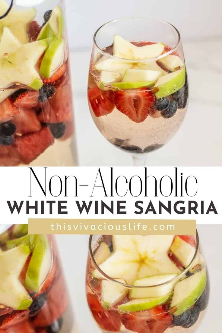 no - alcoholic white wine sangria with fruit in it