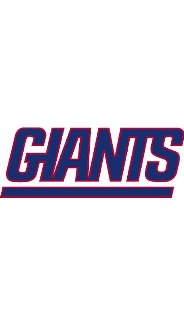 the giants logo is shown in blue and red