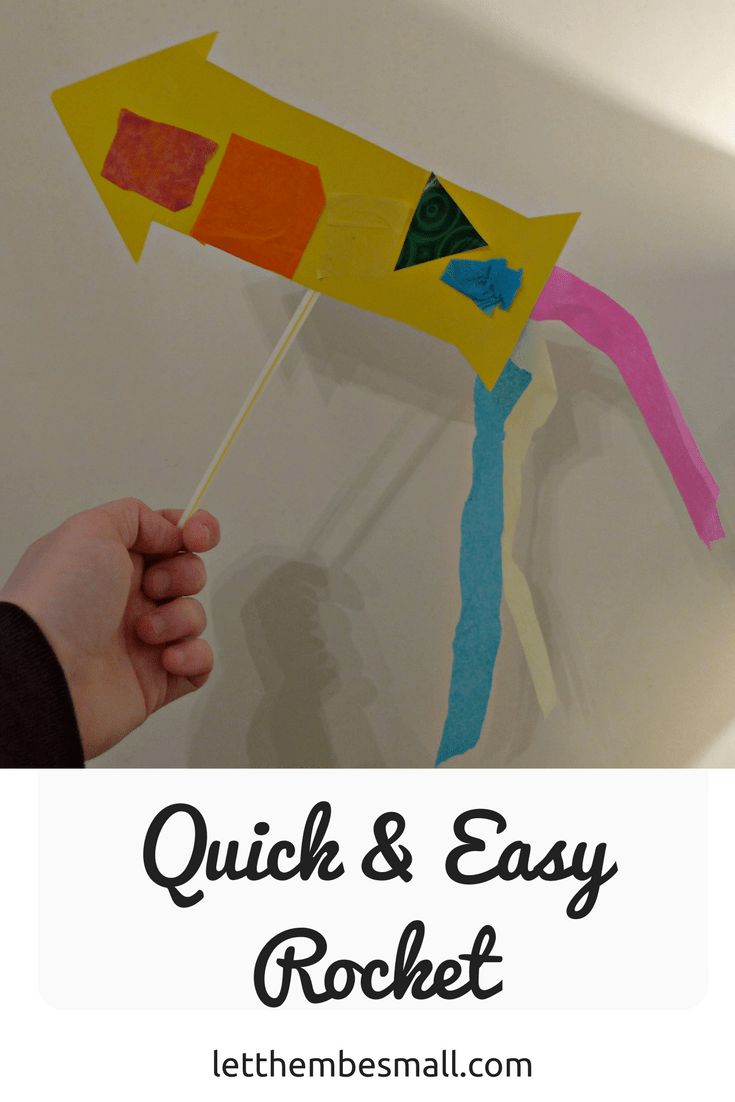 a hand holding a paper rocket with the words quick and easy rocket on it