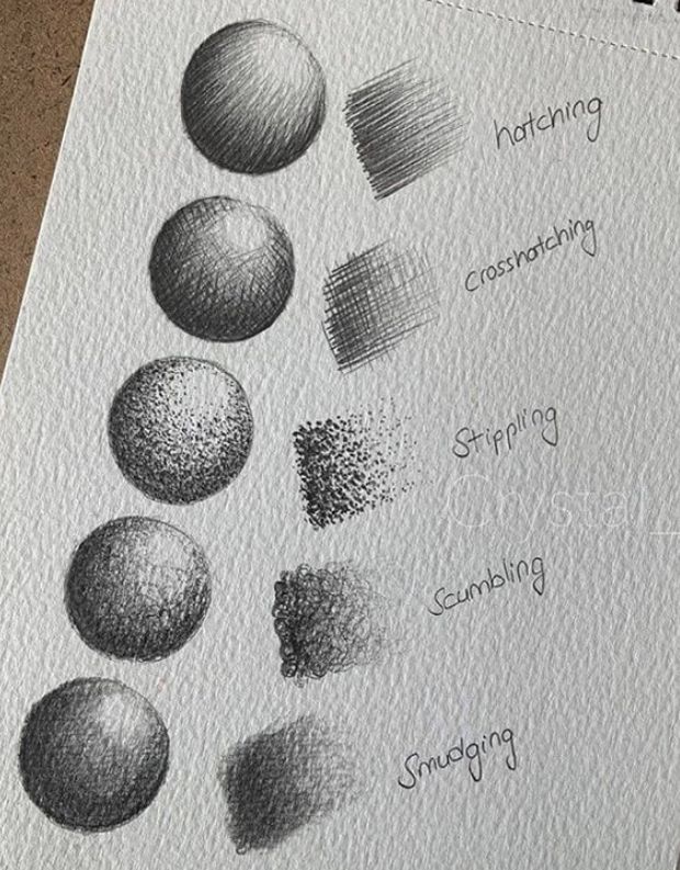 an image of pencil drawing on paper with different types of balls and shapes in it