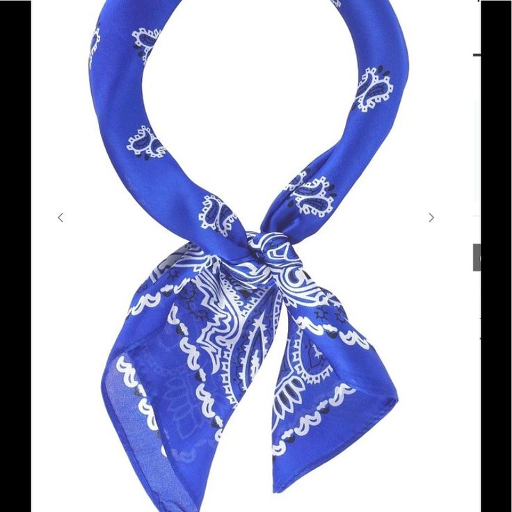 New In Bag Polyester 27x27 “ Casual Blue Bandana, Blue Bandana As Gift, Blue Bandana Scarf As Gift, Blue Bandana For Summer Gift, Casual Blue Bandana As A Gift, Casual Blue Bandana As Gift, Casual Blue Bandana Gift, Silk Tulips, Paisley Bandana