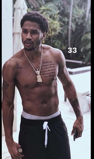 Trey Songz Shirtless, Trey Songs, Chest Tattoo Men, Trey Songz, Jhene Aiko, Cute Black Guys, Shirtless Men, Black Boys, Black Is Beautiful