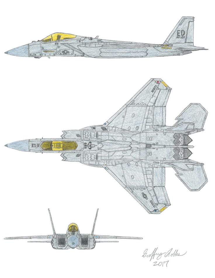 two fighter jets are shown side by side in this hand - drawn drawing, one is blue and the other is yellow