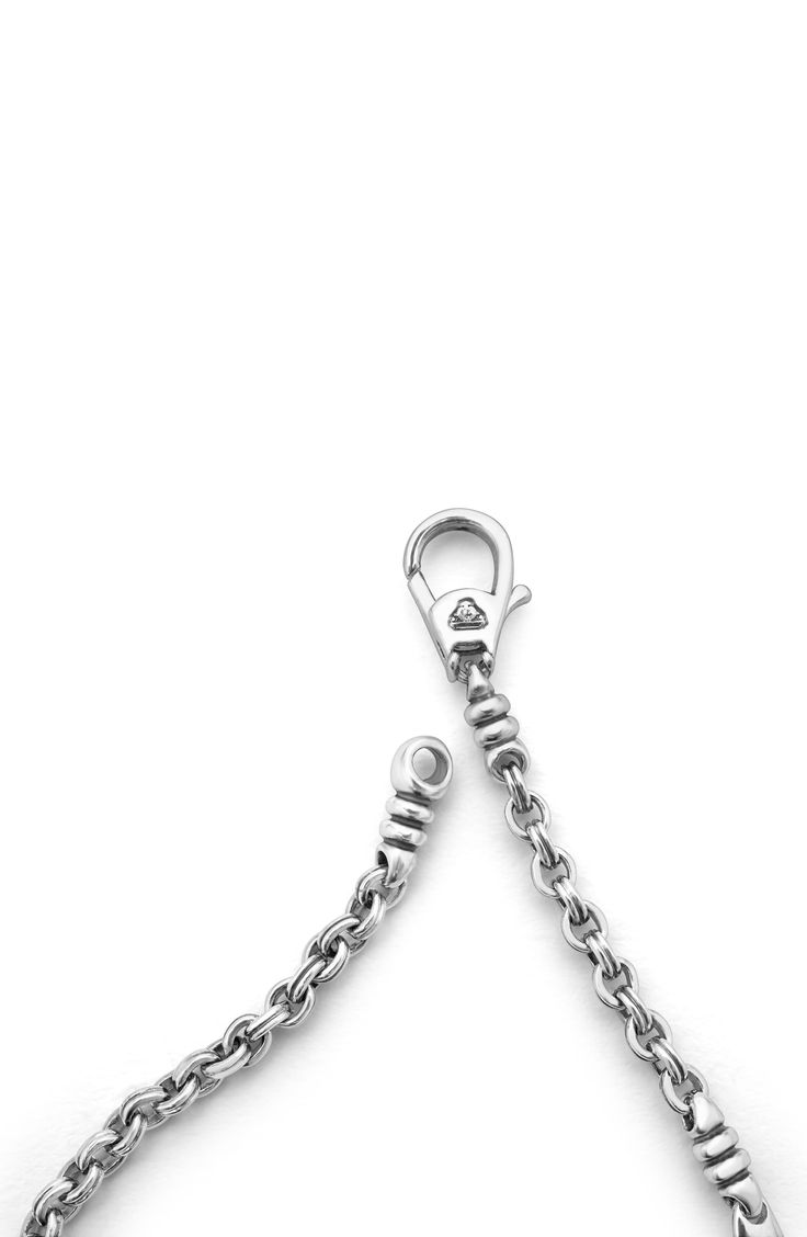 Fluted links of sterling silver enhance the modern look of this chain bracelet designed to stand out on any wrist stack. 8 1/2"–8 3/4" inner circumference; 1/8" width Lobster clasp closure Sterling silver Imported Modern Sterling Silver Bracelet With Cable Chain, Modern Sterling Silver Cable Chain Bracelet, Modern Link Chain Bracelet With Sterling Silver Clasp, Modern Sterling Silver Chain Bracelet With Lobster Clasp, Sterling Silver Chain Link Bracelet With Hooks, Sterling Silver Bracelet With Cable Chain, Sterling Silver Link Bracelet With Lobster Clasp, Wrist Stack, Wrist Stacks