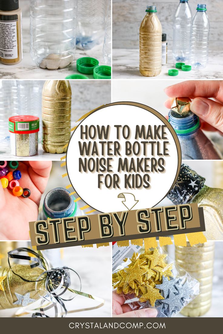 how to make water bottle noise makers for kids - step by step instructions and pictures