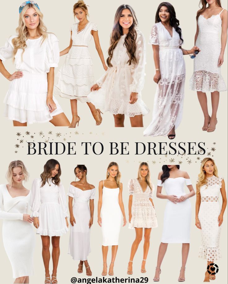 the bride to be dresses are all white