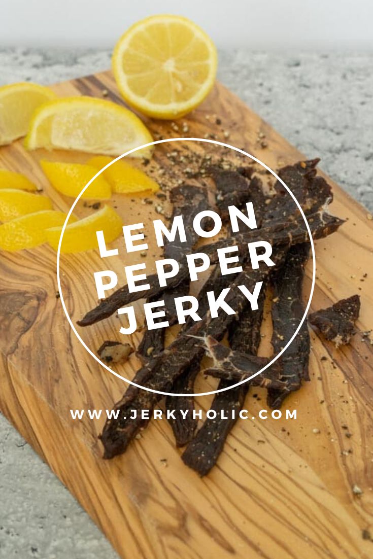 lemon pepper jerk on a wooden cutting board