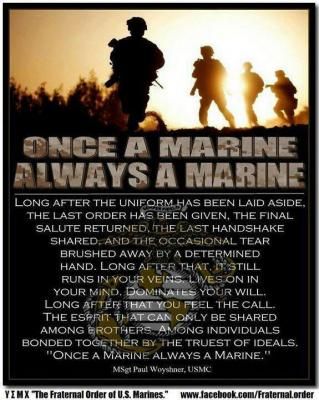 a poster with an image of soldiers and the words, once a marine always a marine