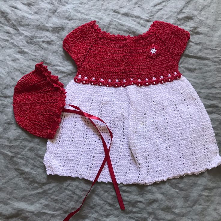 Crochet Red And White New Born Baby Dress And Hat Read New Without Tags. Never Used. Handmade This Dress Has A Small Stain. Please See Images. Crochet Red And White, Born Baby Dress, New Born Baby, Newborn Dresses, Kids' Dresses, Baby Dress, Newborn Baby, Red White, Red And White