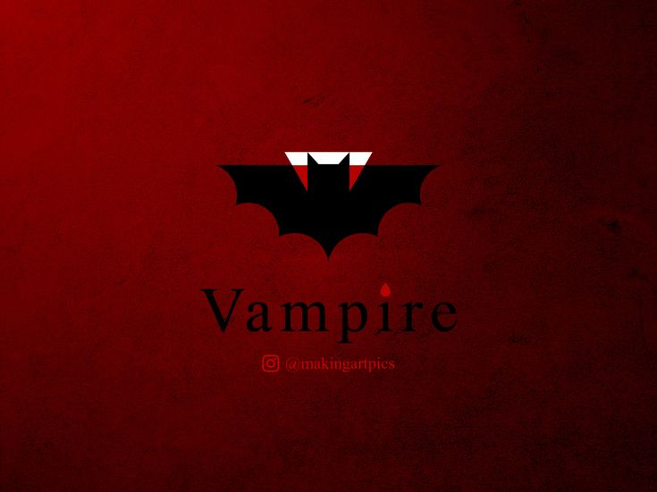 the dark knight logo is shown on a red background with black lettering that reads vampire