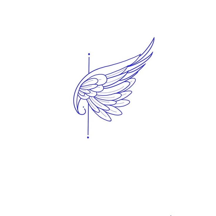 the wing of an airplane flying in the sky with blue lines on it and a white background