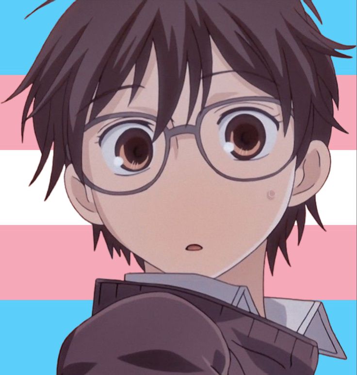 an anime character with glasses looking at the camera