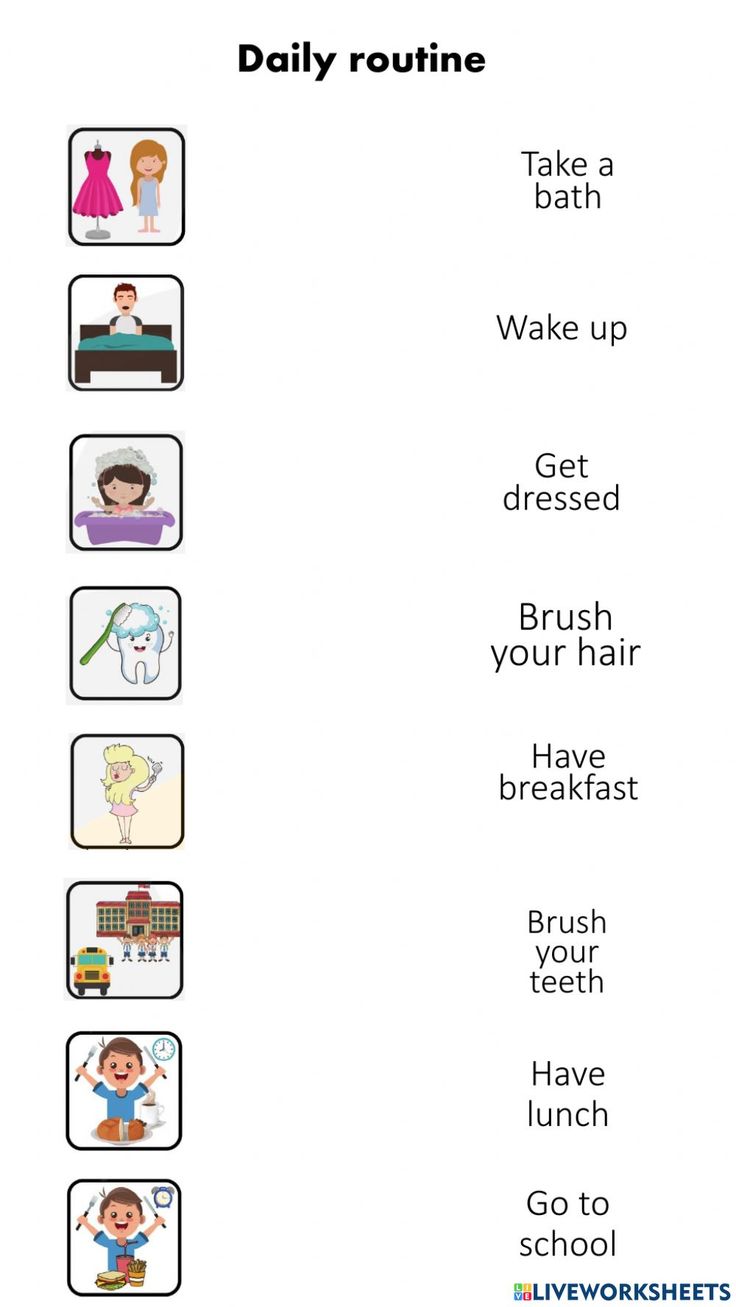 the daily routine worksheet for kids to learn how to write and use it