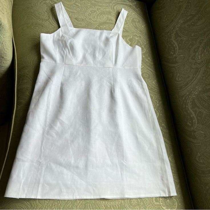 Nwt J. Crew White Squareneck A-Line Dress In Stretch Linen Blend Size 14 Brand New! Back Zipper See Photos For Approximate Measurements Aline Dress, Linen Blend, A Line Dress, J Crew, Color White, A Line, Mini Dress, Brand New, Womens Dresses