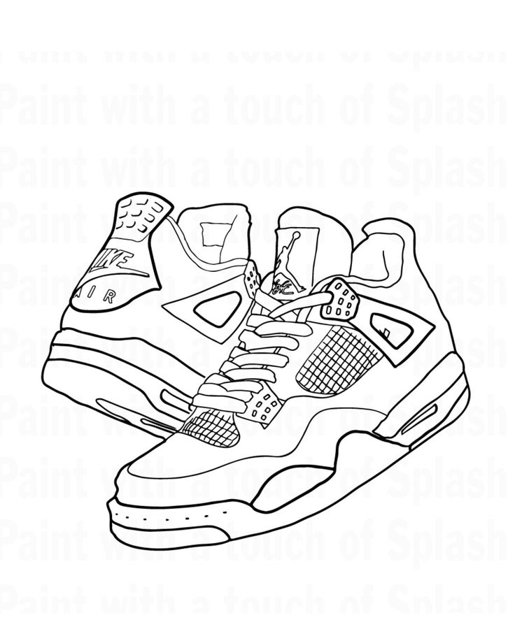 a black and white drawing of a sneaker shoe with the word air jordan on it