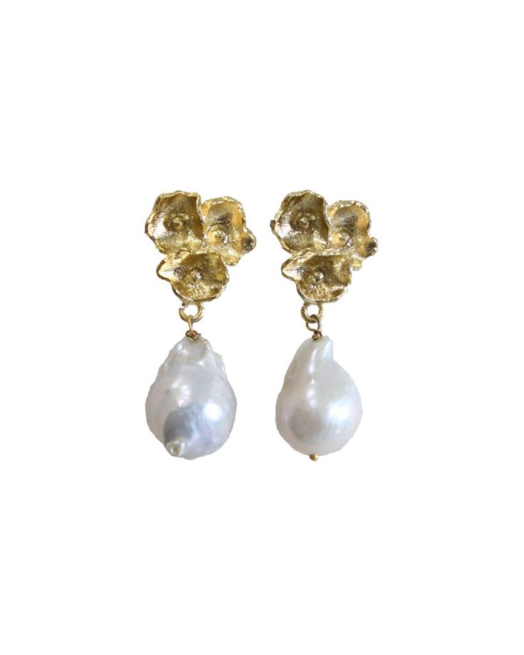 Barroco Drops : Handcrafted using gold plated brass flowers and baroque pearls. Very elegant and petite pair of earrings for those who like to keep it simple and classy. As the jewelry is made out of natural pearls, there is a possibility of having spots, small dents, and uneven surface on pearls as they are in their most natural form. If you find any of these properties in your pearls then don’t worry about it being a faulty piece, these pearls are unique and are in their most natural form. Brass Flowers, Natural Form, Semi Precious Jewelry, Silver Moon, Bangle Set, Keep It Simple, Silver Cuff, Baroque Pearls, Natural Pearls