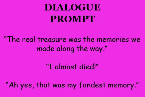 a pink background with the words,'dialogue prompt'and an image of