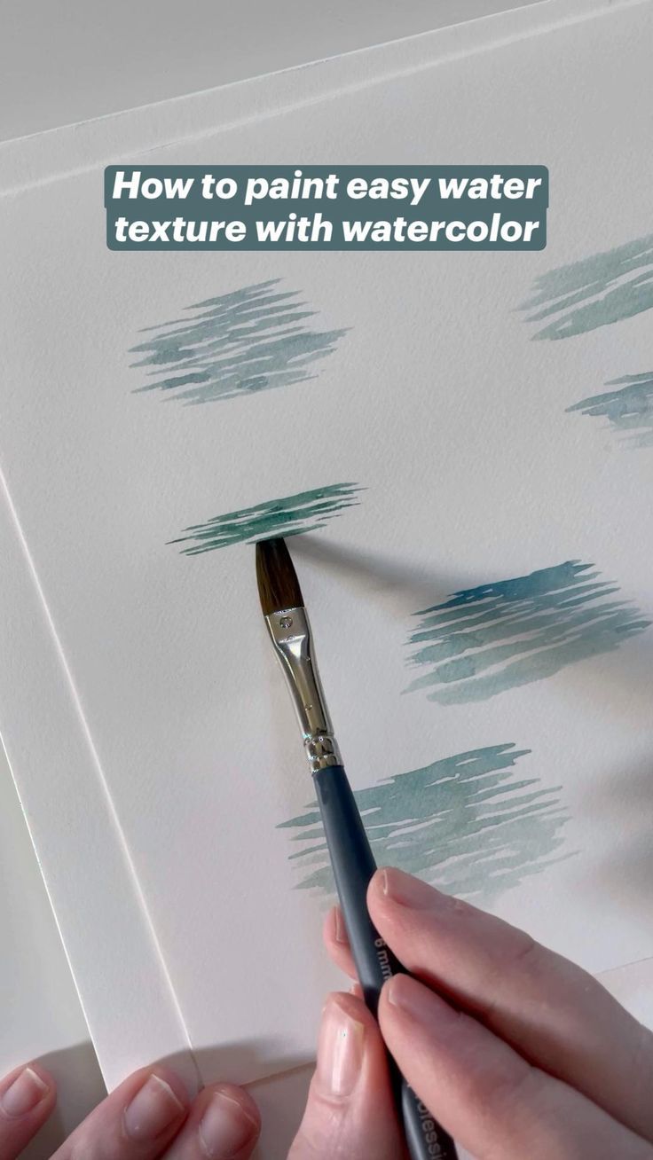 someone is painting with watercolors on paper and the words how to paint easy water texture with watercolor