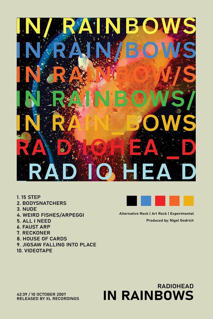 an advertisement for radiohead's new album in rainbows