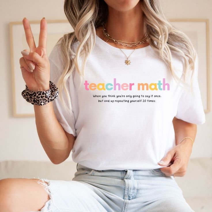 Celebrate your passion for education with our hilarious Teacher T-Shirt, designed for educators who inspire and make a difference every day. Featuring a fun creative graphic, this shirt is perfect for school events, casual wear, or everyday classroom outfits. This classic unisex jersey short sleeve tee fits like a well-loved favorite. Soft cotton and quality print make users fall in love with it over and over again. These t-shirts have-ribbed knit collars to bolster shaping. The shoulders have t Classroom Outfits, Subscription Gifts, It's Funny, School Events, Teacher Tees, Math Teacher, Teacher Tshirts, Cute Shirts, Jersey Shorts