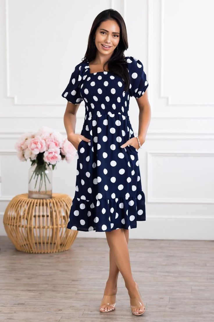 The Royal Modest Dot Dress