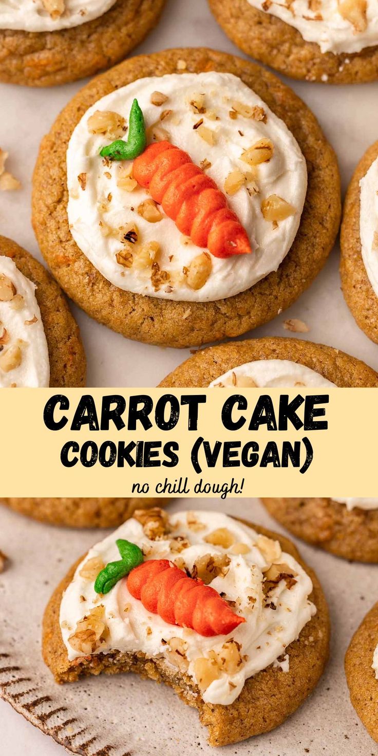 carrot cake cookies vegan with no chill dough