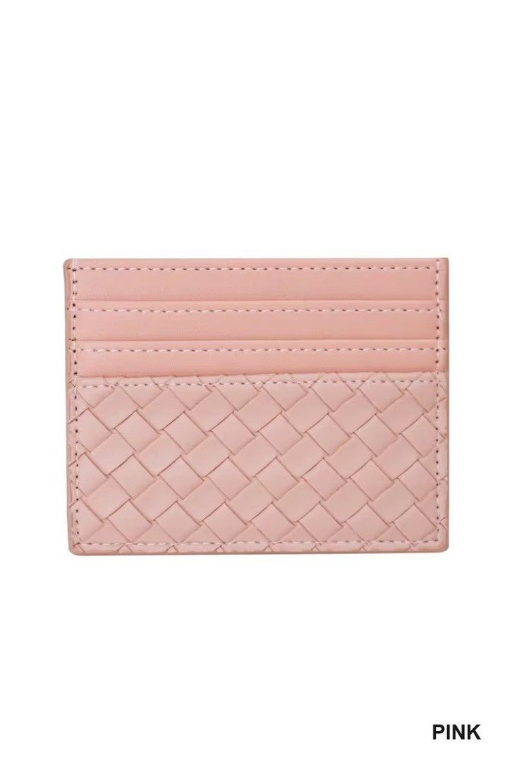 Experience the luxurious and sustainable design of our Slim Woven Vegan Leather Card Holder. Made with high-quality vegan leather, this stylish and compact accessory is perfect for organizing your essential cards while making a positive impact on the environment. -Slim CARD HOLDER -HOLDS MULTIPLE CARD SLOTS -HIGHLY RECOGNIZABLE WOVEN TEXTURE -SMOOTH HIGH-QUALITY INNER LINING -DURABLE, STYLISH AND GENEROUS -COMPCT AND SECURE STORAGE -ELEGANT AESTHETIC DESIGN -HEIGHT: 3.14", LENGTH: 4.01" *COLOR M Cheap Beige Card Holder With Card Slots, Cheap Trendy Card Holder For Daily Use, Cheap Rectangular Card Holder With Card Slots, Luxury Everyday Rectangular Card Holder, Luxury Rectangular Everyday Card Holder, Cheap Women's Card Holder With Interior Slots, Luxury Quilted Leather Wallets, Affordable Cute Rectangular Card Holder, Cheap Women's Card Holder With Slots