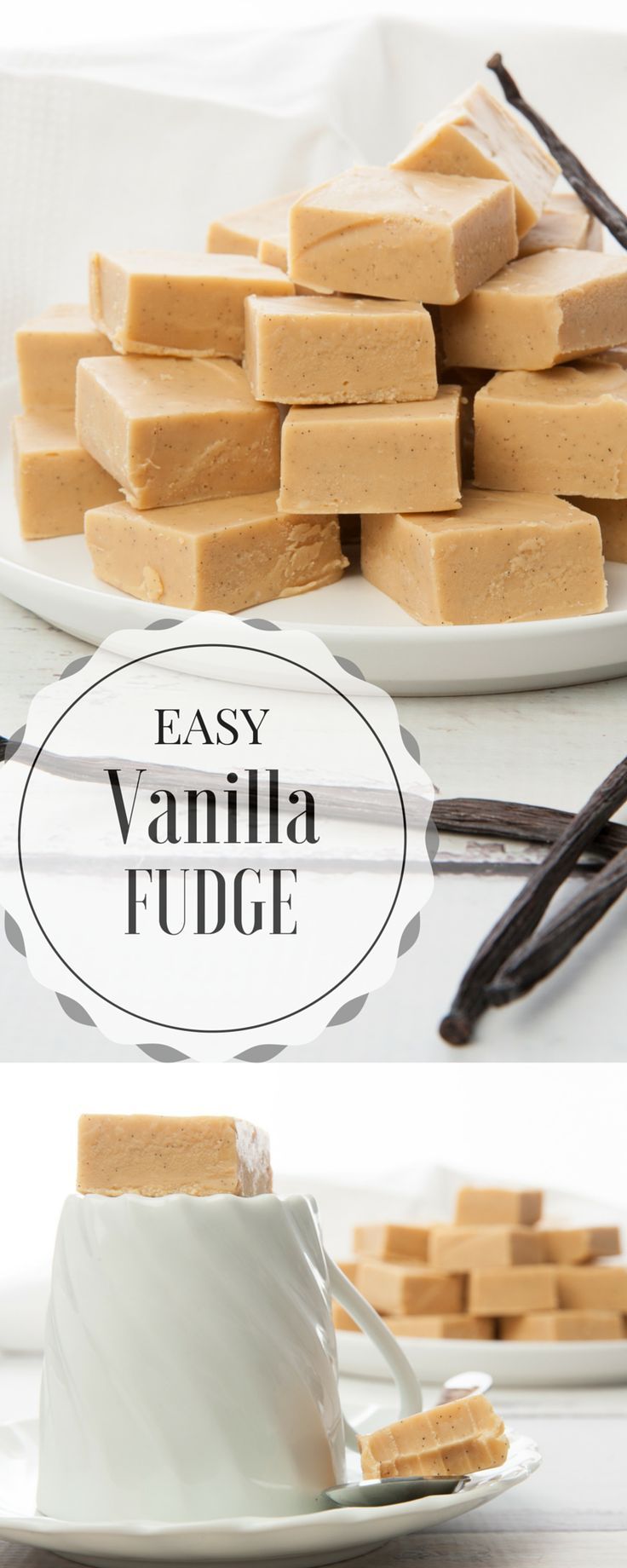 easy vanilla fudge made with only 3 ingredients and just 5 minutes to make it at home