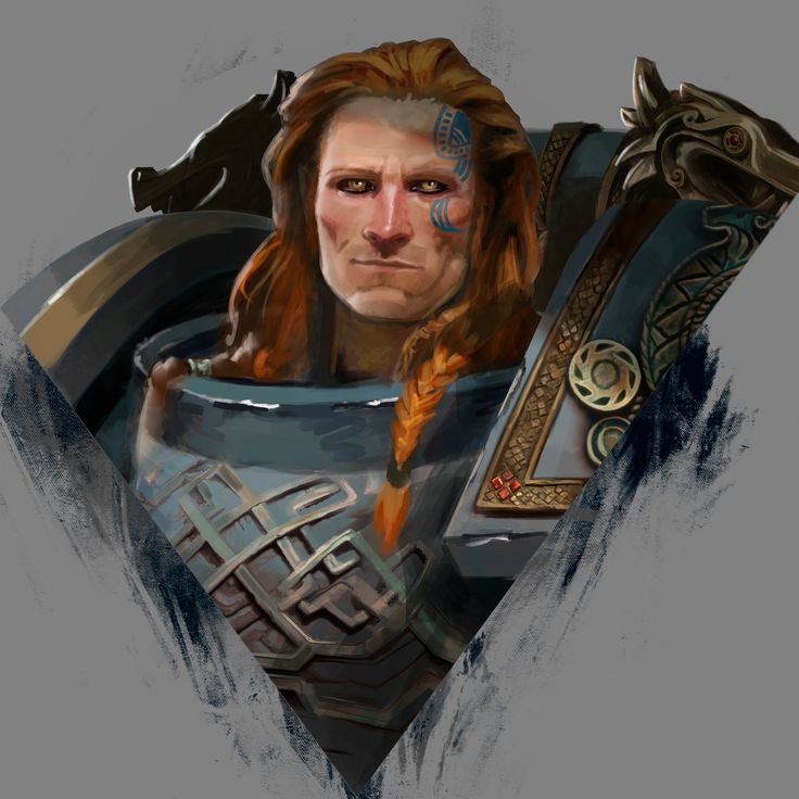 a digital painting of a man in armor