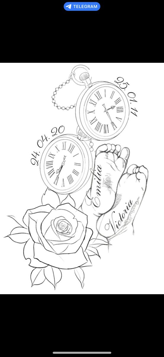 an image of a clock and roses on a phone screen