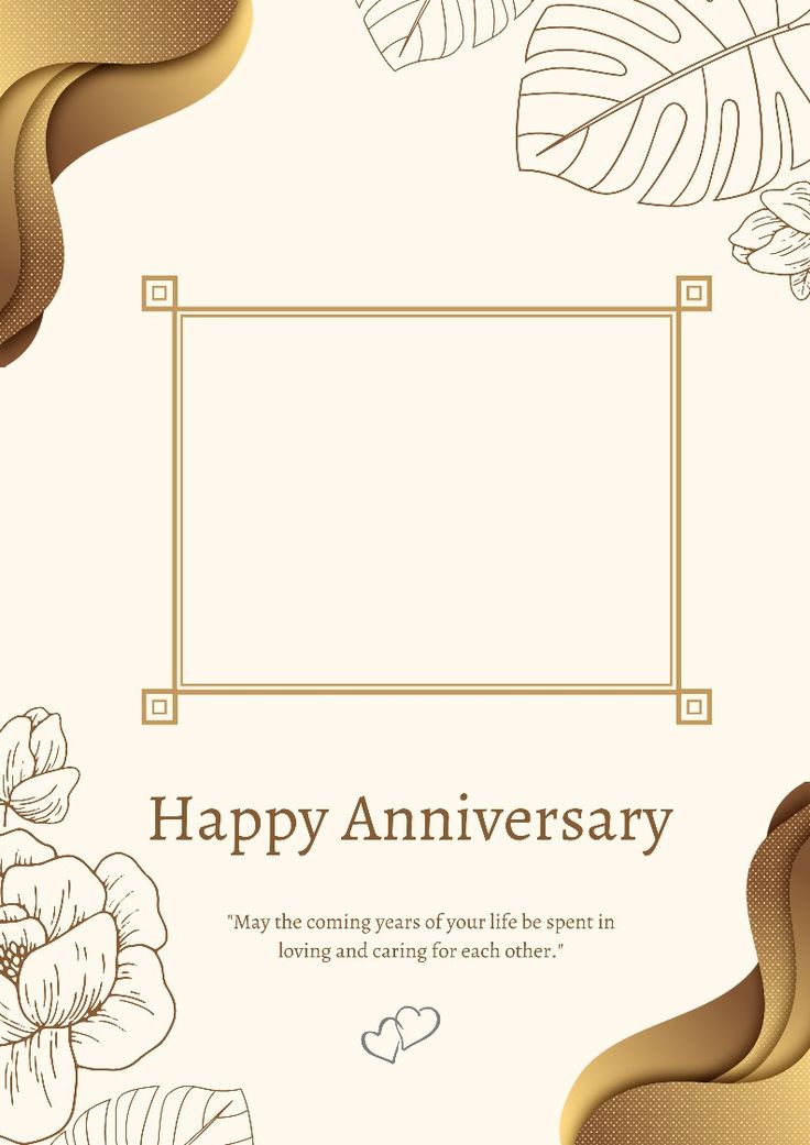 an anniversary card with flowers and leaves