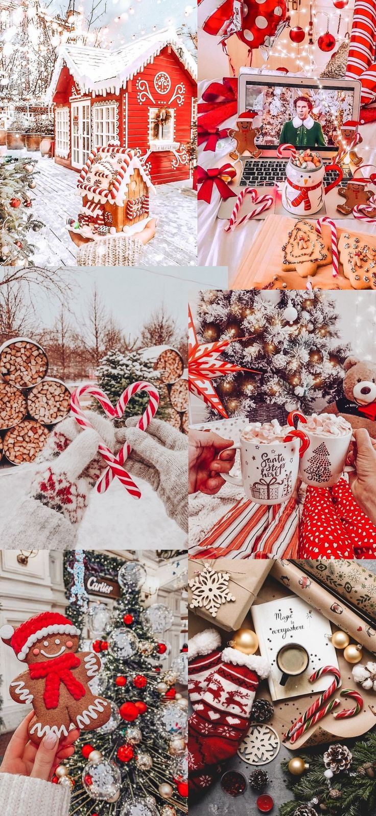 a collage of christmas images with gingerbreads, cookies and candy canes