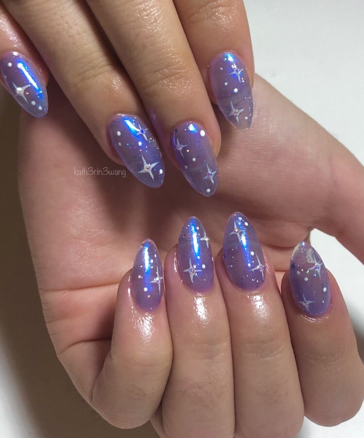 Periwinkle Nails, Unghie Nail Art, Witchy Nails, Makijaż Smokey Eye, Pretty Gel Nails, Really Cute Nails, Soft Nails, Nails Desing, Prom Nails