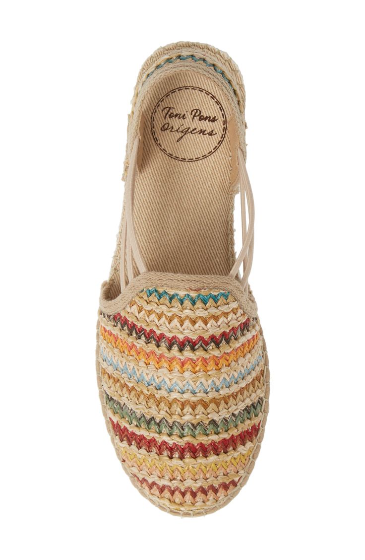 A cushy insole extends the everyday comfort of a breezy espadrille flat featuring a slingback strap and elasticized cords to perfect the fit. 1 1/4" heel; 3/4" platform (size 39) 3" strap height Slip-on style Textile upper and lining/synthetic sole Made in Spain Women's Shoes Summer Flats With Removable Insole, Flat Espadrilles With Cushioned Footbed, Comfortable Flat Espadrilles With Cushioned Footbed, Beach Slip-on Espadrilles With Cushioned Footbed, Everyday Espadrilles With Cushioned Footbed And Round Toe, Casual Natural Espadrilles With Cushioned Footbed, Comfortable Closed Toe Espadrilles For Everyday, Casual Slip-on Espadrilles With Removable Insole, Comfortable Closed Toe Espadrilles For Vacation