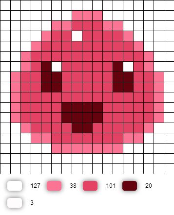 a cross stitch pattern with an image of a pink heart