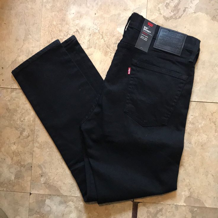 Brand New, Never Worn Levi's 510 Skinny Jeans, Size 34x30 Great Jet Black Colorway, Black All The Way Down. Only Thing That's Not Is The Fly Button, And The Rivets No Fading, Slight Bit Of Stretch For Comfort Stocked Up On 510s, But Have Since Switched To A Different Brand, And Found These At The Back Of The Closet Classic Black Straight Bottoms, Black Slim Casual Pants, Casual Black Slim Pants, Classic Black Straight Pants, Straight Black Pants For Fall, Classic Black Mid-rise Bottoms, Casual Black Straight Bottoms, Classic Black Fitted Jeans, Fitted Straight Black Bottoms