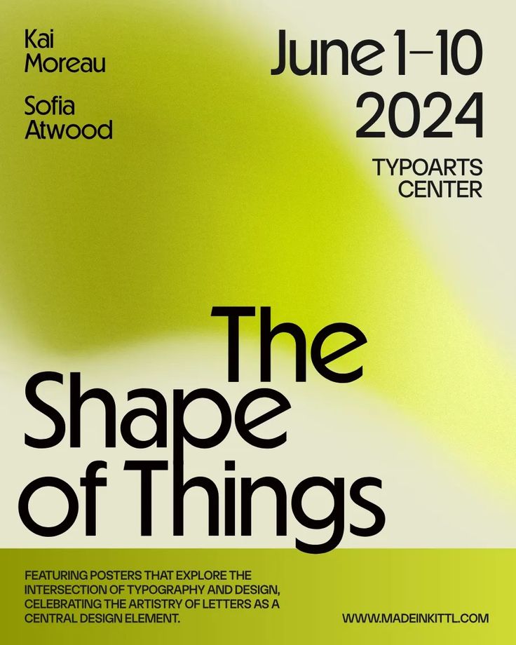 an advertisement for the shape of things exhibition