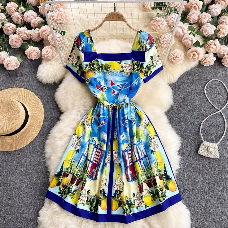 Print, temperament, square collar slim short dressMaterial:blendedColor:as pictureStyle:temperamentFeatures:temperament,elegant ,printedSize(CM):M,L,XL,2XL 1inch=2.54cmS:Length 79, Bust 86,Waist 70&ltp&gtM:Length 80,Bust 90,Waist 74</p>&ltbr/>&ltp&gtL:Length 81,Bust 94,Waist 78</p>&ltbr/>&ltp&gtXL:Length 82, Bust 98,Waist 82</p>&ltbr/>&ltp&gtAll items will arrive in 20-25 business days, if you have an emergency, please contac Trendy Square Neck Dress For Vacation, Fitted Multicolor Square Neck Dress, Summer Square Neck Printed Dress, Multicolor Fitted Square Neck Dress, Elegant Multicolor Square Neck Dress, Printed Square Neck Vacation Dress, Printed Square Neck Dress For Vacation, Square Neck Printed Vacation Dresses, Elegant Mini Dress With Floral Print And Square Neck