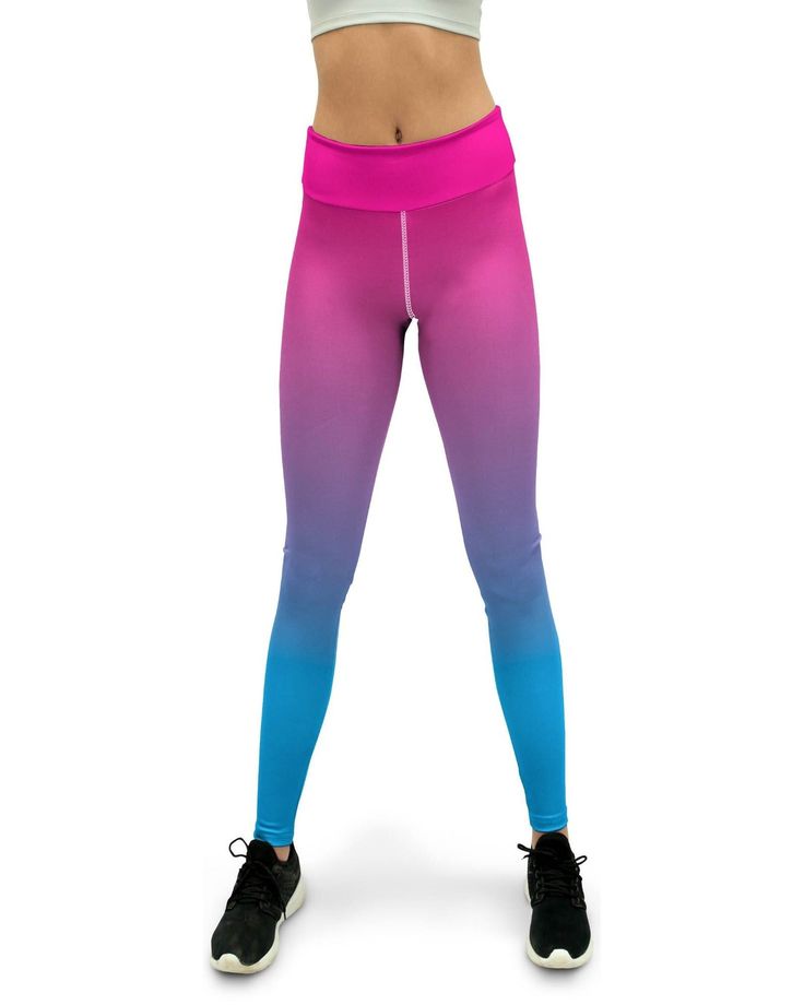 Super soft, stretchy and comfortable yoga pants in Ombre Pink to Blue colored print. 100% sewed by hand with care and is made of 82% polyester and 18% spandex. Blue High-stretch Activewear With Elastic Waistband, Blue High Stretch Activewear With Elastic Waistband, Blue Sporty Leggings With Elastic Waistband, High Stretch Blue Activewear With Elastic Waistband, Pink 4-way Stretch Yoga Pants For Training, Pink 4-way Stretch Yoga Tights, Pink 4-way Stretch Tights For Yoga, Blue Full-length Yoga Pants For Training, Purple Stretch Leggings For Light Exercise