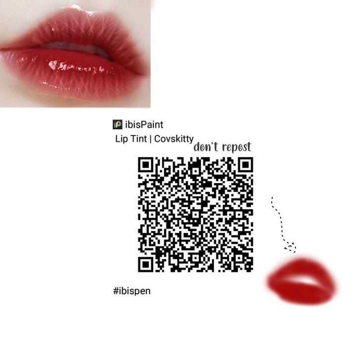 a close up of a person's lips with qr code