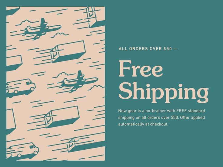 an advertisement for free shipping with airplanes flying over the water and trees in the background